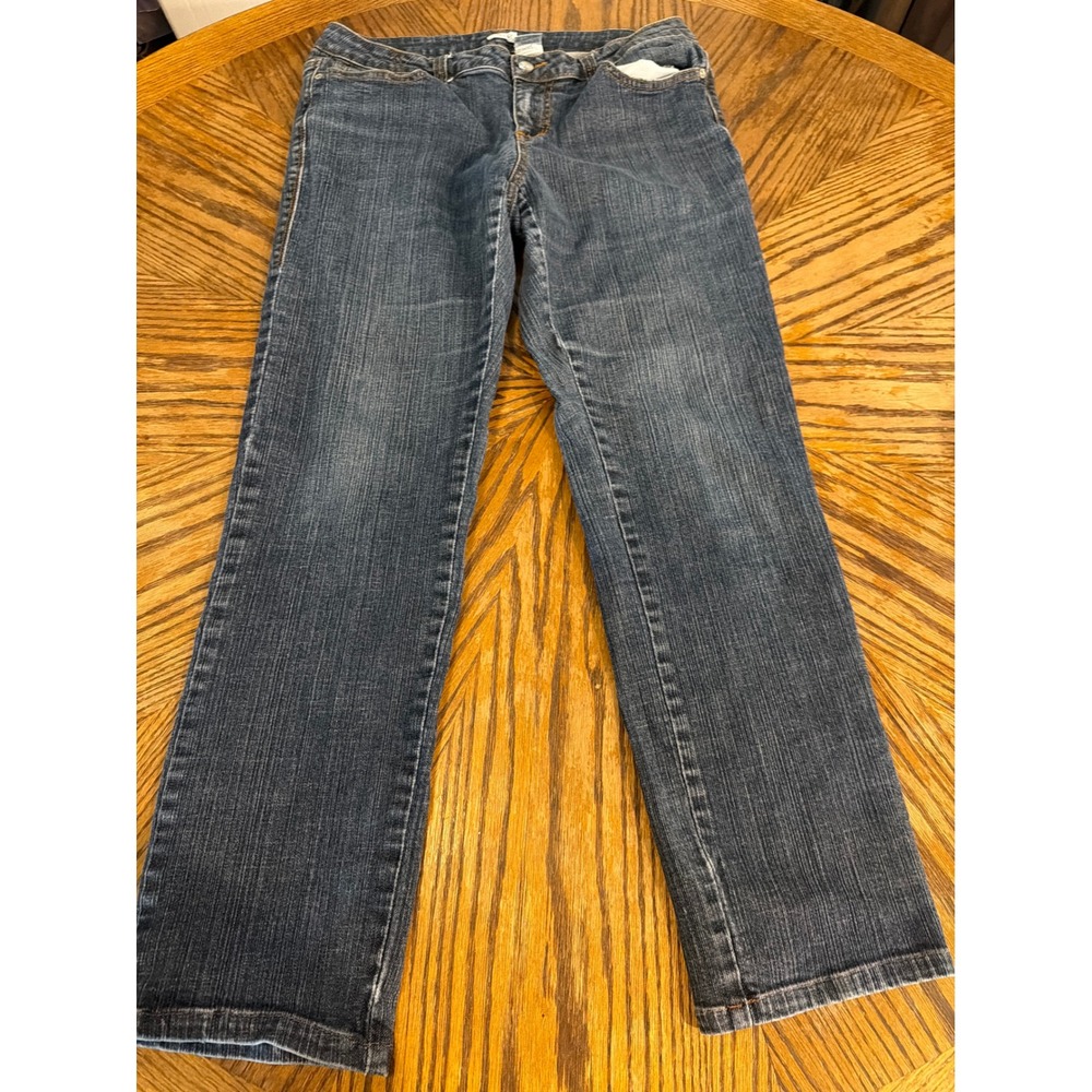 Cache Womens Size 10 Medium Wash Studded Back Pocket Straight Leg Jeans Blue
